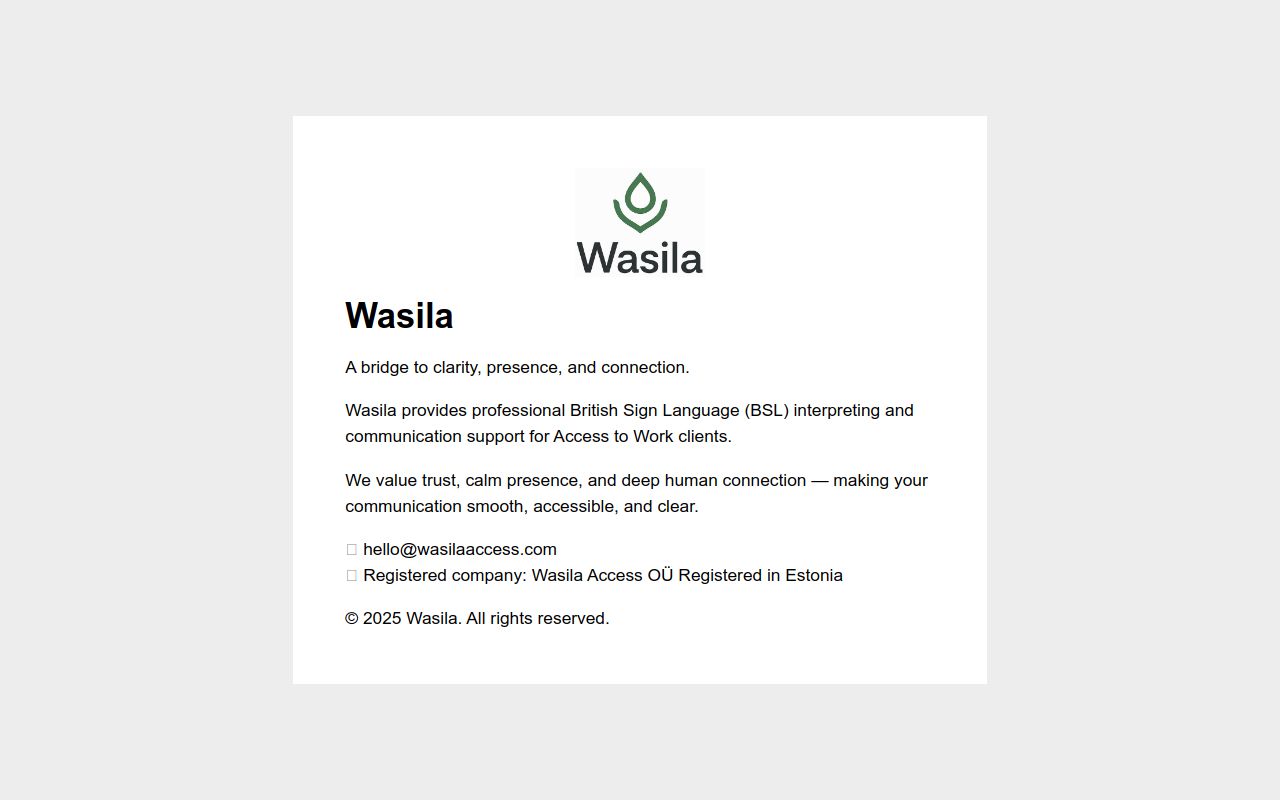 Wasila Access – BSL Interpreting & Support